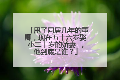 甩了同居几年的董卿，现在五十六岁娶小二十岁的娇妻 ，他到底是谁？