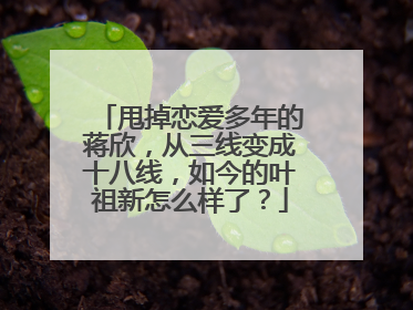 甩掉恋爱多年的蒋欣,从三线变成十八线,如今的叶祖新怎么样了?