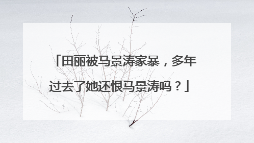 田丽被马景涛家暴，多年过去了她还恨马景涛吗？