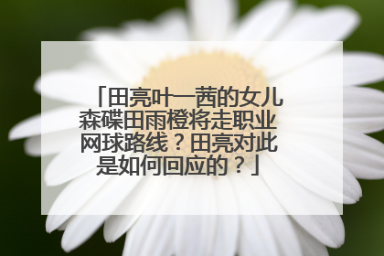 田亮叶一茜的女儿森碟田雨橙将走职业网球路线？田亮对此是如何回应的？