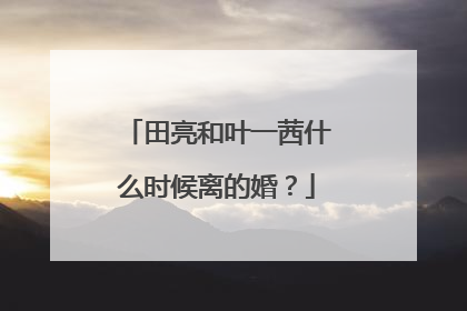 田亮和叶一茜什么时候离的婚？