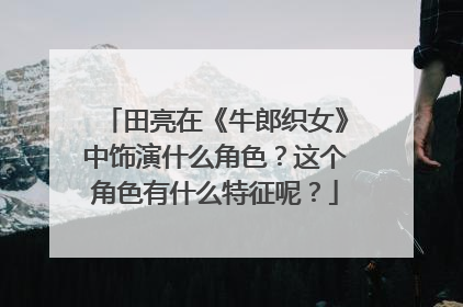 田亮在《牛郎织女》中饰演什么角色？这个角色有什么特征呢？