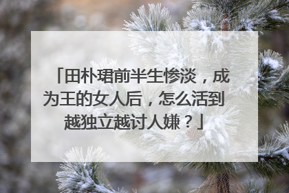 田朴珺前半生惨淡，成为王的女人后，怎么活到越独立越讨人嫌？