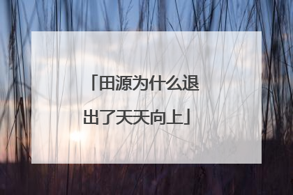 田源为什么退出了天天向上