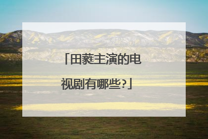 田蕤主演的电视剧有哪些?