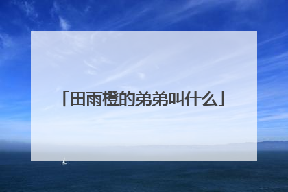 田雨橙的弟弟叫什么