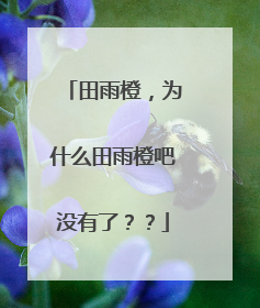 田雨橙，为什么田雨橙吧没有了？？