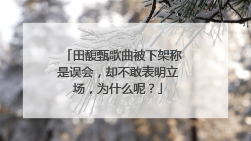 田馥甄歌曲被下架称是误会,却不敢表明立场,为什么呢?