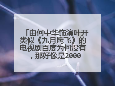由何中华饰演叶开类似《九月鹰飞》的电视剧百度为何没有，那好像是2000到2001年那段时间上演的。