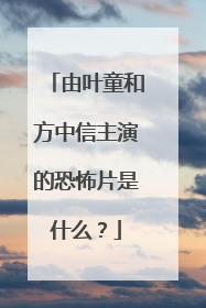 由叶童和方中信主演的恐怖片是什么？