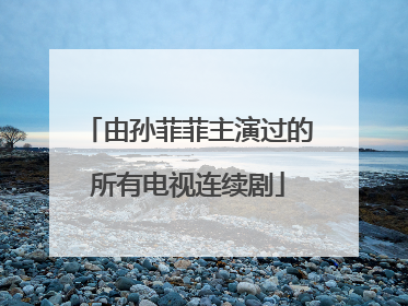 由孙菲菲主演过的所有电视连续剧