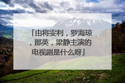 由将雯利,罗海琼,那英,梁静主演的电视剧是什么呀