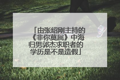 由张绍刚主持的《非你莫属》中海归男郭杰求职者的学历是不是造假