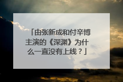 由张新成和付辛博主演的《深渊》为什么一直没有上线?