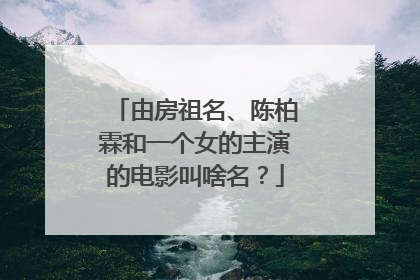 由房祖名、陈柏霖和一个女的主演的电影叫啥名？