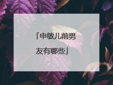 申敏儿前男友有哪些