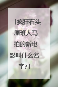 疯狂石头 原班人马 拍的新电影叫什么名字?