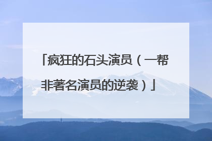 疯狂的石头演员(一帮非著名演员的逆袭)