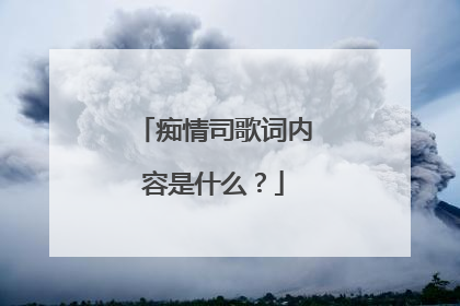 痴情司歌词内容是什么?