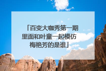 百变大咖秀第一期里面和叶童一起模仿梅艳芳的是谁