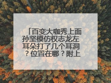 百变大咖秀上面孙坚模仿权志龙左耳朵打了几个耳洞?位置在哪?附上一张图谢谢。