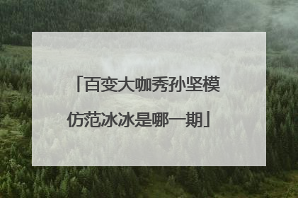 百变大咖秀孙坚模仿范冰冰是哪一期