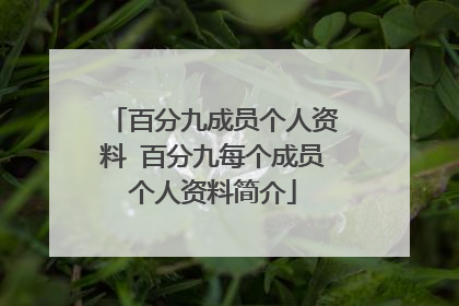百分九成员个人资料 百分九每个成员个人资料简介