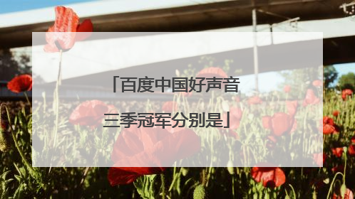 百度中国好声音三季冠军分别是