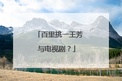 百里挑一王芳与电视剧？