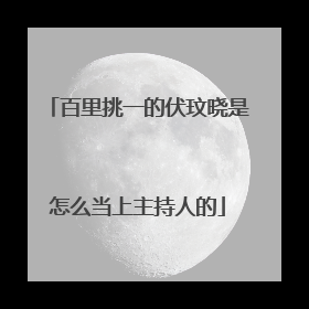 百里挑一的伏玟晓是怎么当上主持人的