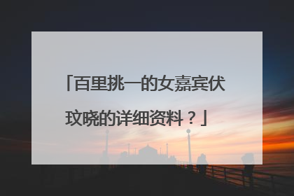 百里挑一的女嘉宾伏玟晓的详细资料?