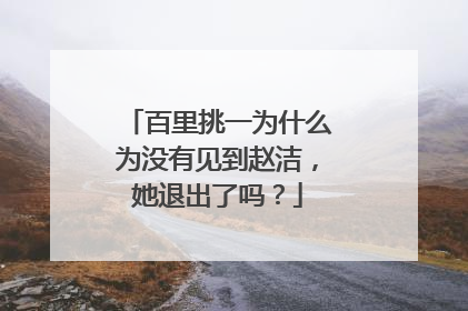 百里挑一为什么为没有见到赵洁，她退出了吗？