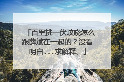 百里挑一伏玟晓怎么跟薛斌在一起的?没看明白...求解释、