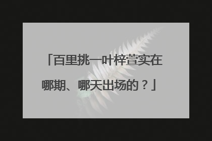 百里挑一叶梓萱实在哪期、哪天出场的？