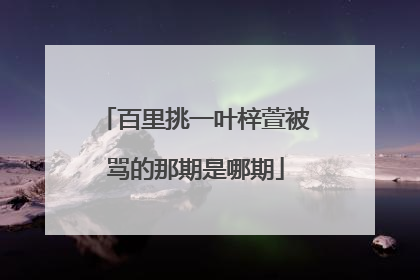 百里挑一叶梓萱被骂的那期是哪期