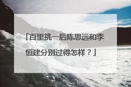 百里挑一后陈思远和李恒建分别过得怎样？