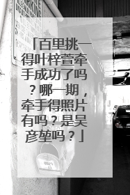 百里挑一得叶梓萱牵手成功了吗？哪一期，牵手得照片有吗？是吴彦堃吗？