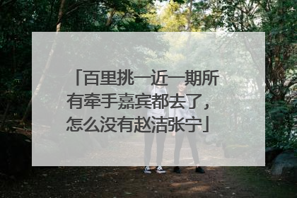 百里挑一近一期所有牵手嘉宾都去了,怎么没有赵洁张宁