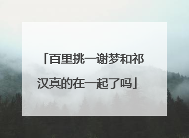 百里挑一谢梦和祁汉真的在一起了吗