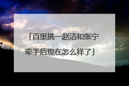 百里挑一赵洁和张宁牵手后现在怎么样了
