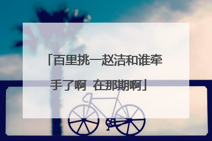 百里挑一赵洁和谁牵手了啊 在那期啊