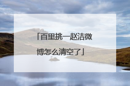 百里挑一赵洁微博怎么清空了
