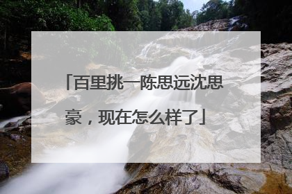 百里挑一陈思远沈思豪，现在怎么样了