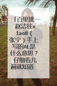 百里挑一 赵洁往xiao8(张宁)手上写的AL是什么意思? 仔细看几遍就知道 写的是大写的A L