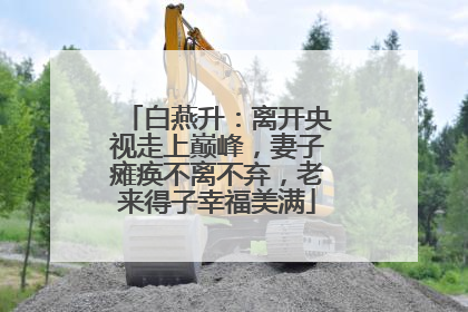 白燕升:离开央视走上巅峰,妻子瘫痪不离不弃,老来得子幸福美满