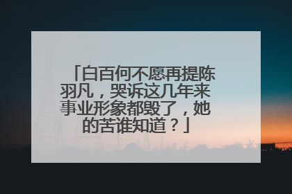 白百何不愿再提陈羽凡,哭诉这几年来事业形象都毁了,她的苦谁知道?