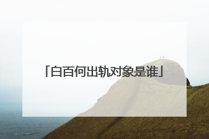 白百何出轨对象是谁