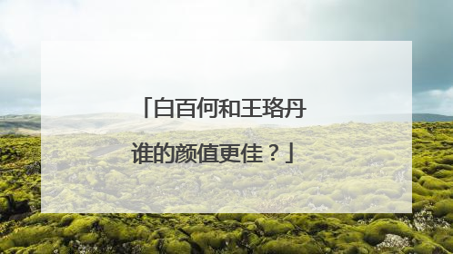 白百何和王珞丹谁的颜值更佳?
