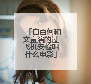 白百何和文章演的过飞机安检叫什么电影