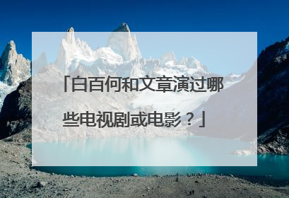 白百何和文章演过哪些电视剧或电影?